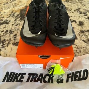Nike Black and Silver Men's Track Spikes